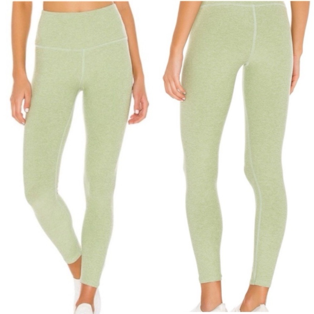 BEYOND YOGA Caught In The Midi Green Space Dye Yoga Leggings